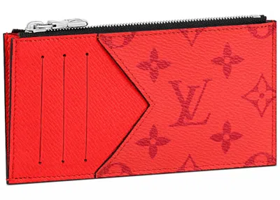 Pre-owned Louis Vuitton Men's  Coin Card Holder In Fiery Red