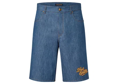 Pre-owned Louis Vuitton Men's  Cotton Chambray Shorts In Indigo