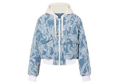 Pre-owned Louis Vuitton Men's  Cropped Hooded Bomber In Jacket Metal Grey
