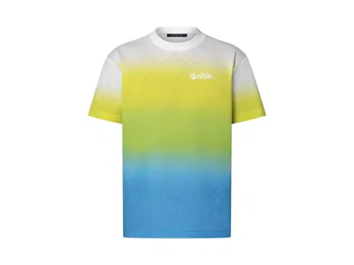 Pre-owned Louis Vuitton Men's  Damier Gradient Jacquard Cotton T-shirt In Green Yellow