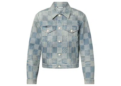 Pre-owned Louis Vuitton Men's  Damier Washed Denim Jacket In Indigo