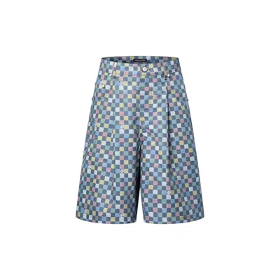 Pre-owned Louis Vuitton Men's  Damier Wide Chambray Shorts