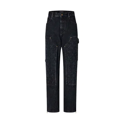 Pre-owned Louis Vuitton Men's  Denim Carpenter Jean In Black
