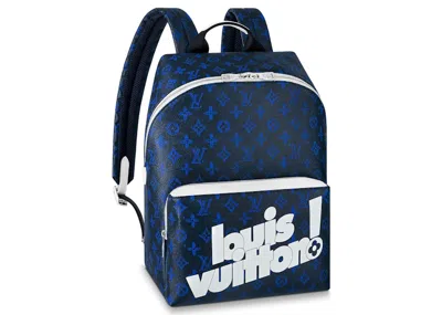 Pre-owned Louis Vuitton Men's  Discovery Backpack Monogram In Blue