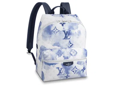 Pre-owned Louis Vuitton Men's  Discovery Backpack Pm Monogram Watercolor In Blue