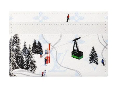 Pre-owned Louis Vuitton Men's  Double Card Case In Ski/white
