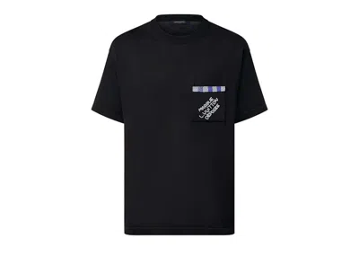 Pre-owned Louis Vuitton Men's  Embellished Shortsleeved Cotton Crewneck In Black