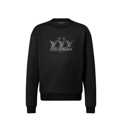 Pre-owned Louis Vuitton Men's  Embellished Signature Patch Sweatshirt In Black