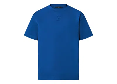 Pre-owned Louis Vuitton Men's  Embossed Lv T-shirt In France Blue