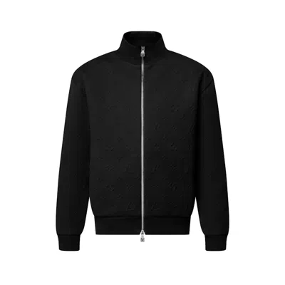 Pre-owned Louis Vuitton Men's  Embossed Monogram Jersey Tracksuit Top In Black