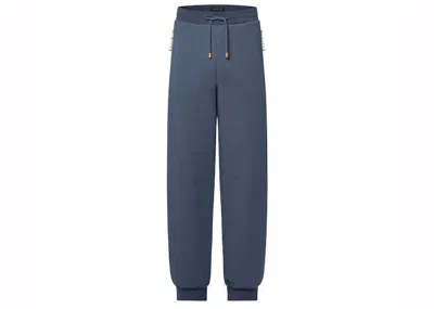 Pre-owned Louis Vuitton Men's  Embroidered Jersey Jogpants In Slate Grey