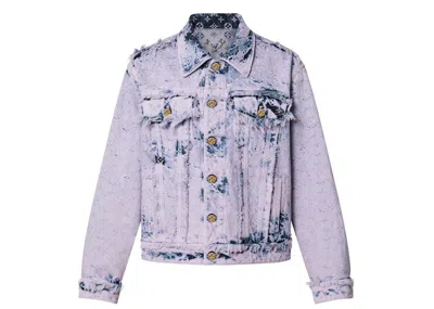 Pre-owned Louis Vuitton Men's  Fringed Monogram Boyhood Denim Jacket In Lavender