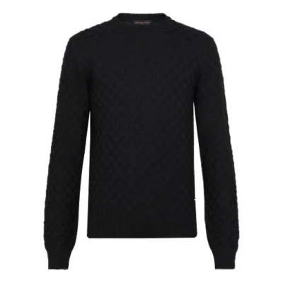 Pre-owned Louis Vuitton Men's  Fw21 Solid Color Casual Round Neck Long Sleeves Knit Black