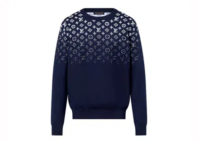Pre-owned Louis Vuitton Men's  Gradient Cotton Crewneck Sweatshirt In Navy Blue