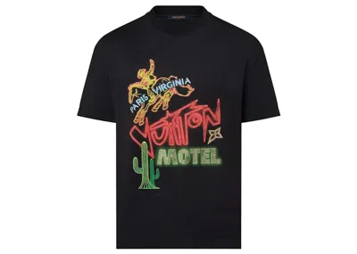Pre-owned Louis Vuitton Men's  Graphic Embellished Cotton T-shirt In Black