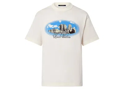 Pre-owned Louis Vuitton Men's  Graphic Shortsleeved Cotton Crewneck In Vanilla