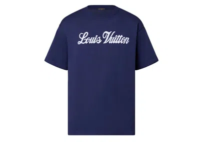 Pre-owned Louis Vuitton Men's  Graphic Shortsleeved Crewneck In Indigo In Purple