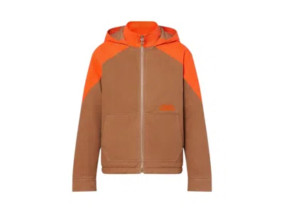 Pre-owned Louis Vuitton Men's  Hooded Padded Denim Jacket In Orange/brown In Multi