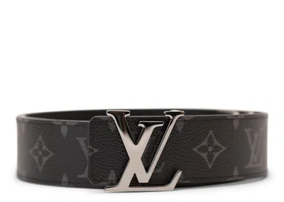 Pre-owned Louis Vuitton Men's  Initiales Belt Monogram Eclipse In Black/gray