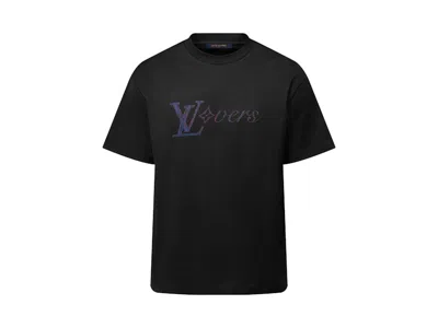 Pre-owned Louis Vuitton Men's  Iridescent Lv Vers T-shirt In Black