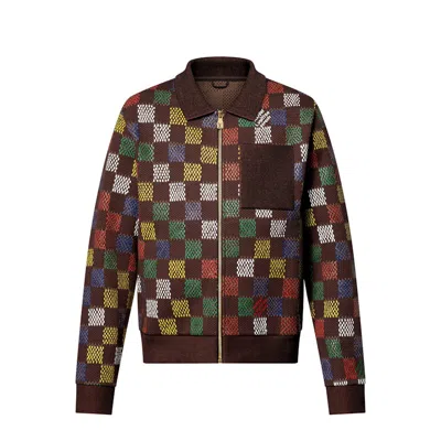 Pre-owned Louis Vuitton Men's  Jacquard Damier Cotton Jersey Blouson In Multi