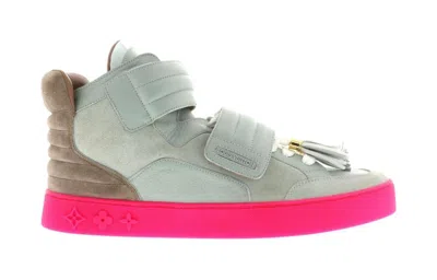 Pre-owned Louis Vuitton Men's  Jaspers Kanye Patchwork Sneakers In Zen Grey/pink In Multi