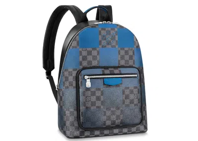 Pre-owned Louis Vuitton Men's  Josh Backpack Damier Graphite Giant In Blue