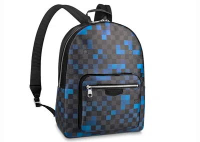 Pre-owned Louis Vuitton Men's  Josh Backpack Damier Graphite Pixel In Blue
