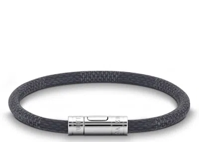 Pre-owned Louis Vuitton Men's  Keep It Bracelet Damier Graphite In Grey In Gray