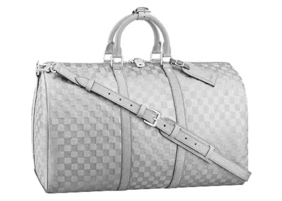 Pre-owned Louis Vuitton Men's  Keepall 50b Glitter In Silver