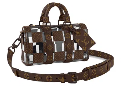 Pre-owned Louis Vuitton Men's  Keepall Bandouliere 25 In Brown/clear In Multi