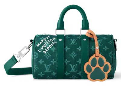 Pre-owned Louis Vuitton Men's  Keepall Bandouliere 25 In Green