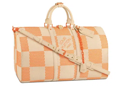 Pre-owned Louis Vuitton Men's  Keepall Bandouliere 50 In Orange
