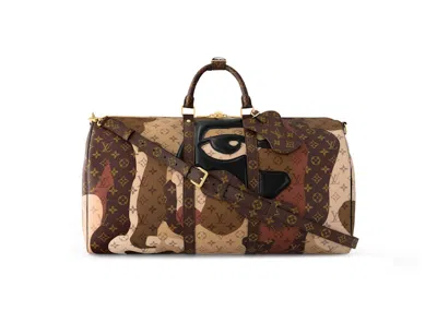 Pre-owned Louis Vuitton Men's  Keepall Bandouliere 55 In Brown