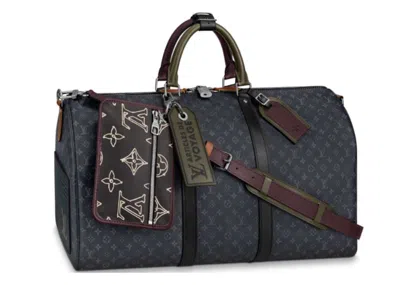Pre-owned Louis Vuitton Men's  Keepall Bandouliere Monogram Patchwork 50