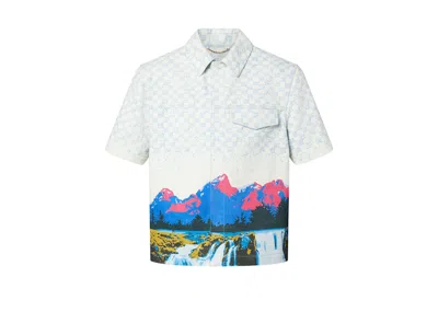 Pre-owned Louis Vuitton Men's  Landscape Shortsleeved Denim Shirt In Coloured In Multi