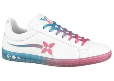 Pre-owned Louis Vuitton Men's  Luxembourg Samothrace Sneaker Blue Sneakers In White/pink