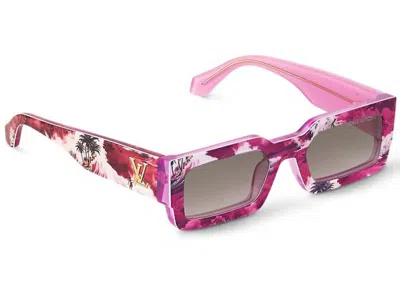 Pre-owned Louis Vuitton Men's  Lv Clash Surfin' Monogram Sunglasses In Pink (z2201w/e)