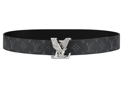 Pre-owned Louis Vuitton Men's  Lv Dove 40mm Reversible Belt In Grey