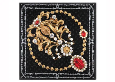 Pre-owned Louis Vuitton Men's  Lv Dynasty Brooch Silk Square In Black