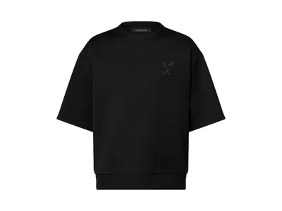 Pre-owned Louis Vuitton Men's  Lv Embellished Jersey T-shirt In Black