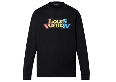 Pre-owned Louis Vuitton Men's  Lv Fade Printed Longsleeved T-shirt In Black