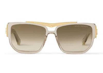 Pre-owned Louis Vuitton Men's  Lv Flight Square Sunglasses In Champagne (z2723u)