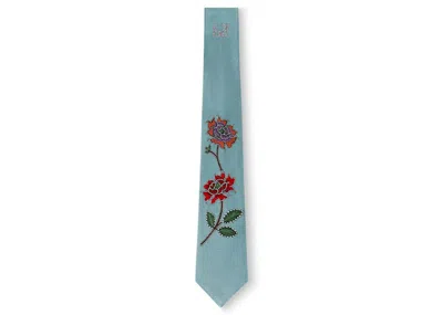 Pre-owned Louis Vuitton Men's  Lv Flowers Tie In Blue