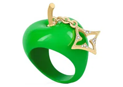 Pre-owned Louis Vuitton Men's  Lv Fruits Apple Ring Medium In Green