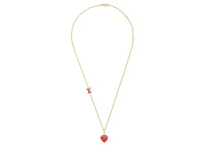 Pre-owned Louis Vuitton Men's  Lv Fruits Strawberry Pendant In Gold/red