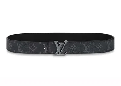 Pre-owned Louis Vuitton Men's  Lv Initiales 35mm Reversible Belt In Monogram Eclipse