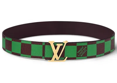 Pre-owned Louis Vuitton Men's  Lv Initiales 40mm Reversible Belt Damier Pop In Green