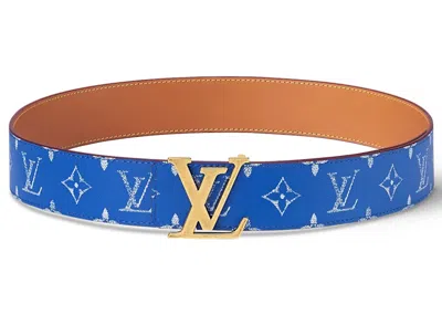 Pre-owned Louis Vuitton Men's  Lv Initiales 40mm Reversible Belt In Blue