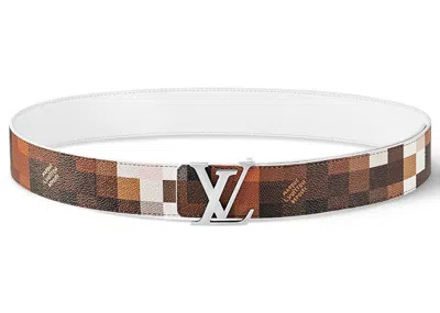 Pre-owned Louis Vuitton Men's  Lv Initiales 40mm Reversible Belt In Cowmooflage
